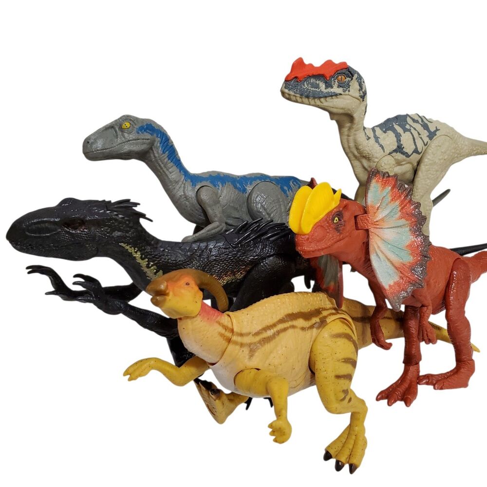Jurassic World Dinosaur Lot of 5 toys 12"-15" velociraptor indoraptor more